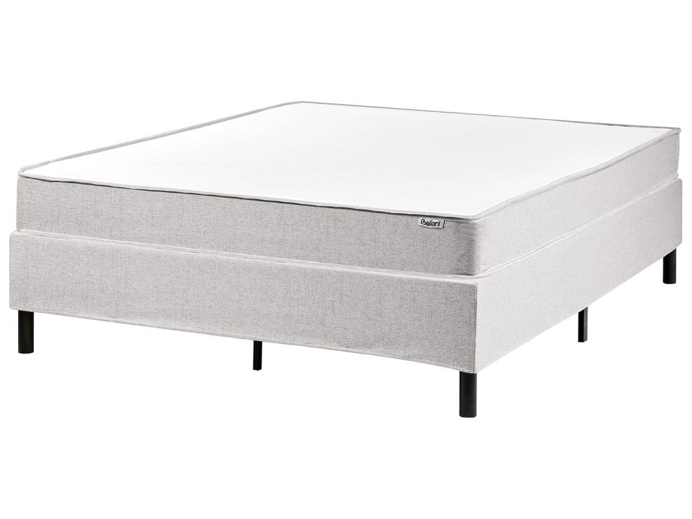 Boxspringbett ohne Kopfteil Stoff COUNTESS 140 x 200 cm Hellgrau