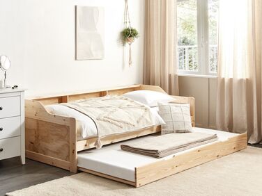 Daybed i tre 90 x 200 cm lysebrun EDERN