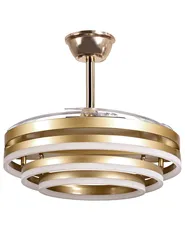 Ceiling Fan with Light AUCILLA with Remote LED Gold_1125712
