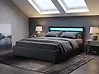 Cama LED con almacenaje ARMELLE Piel sintética Negro 160 x 200 cm