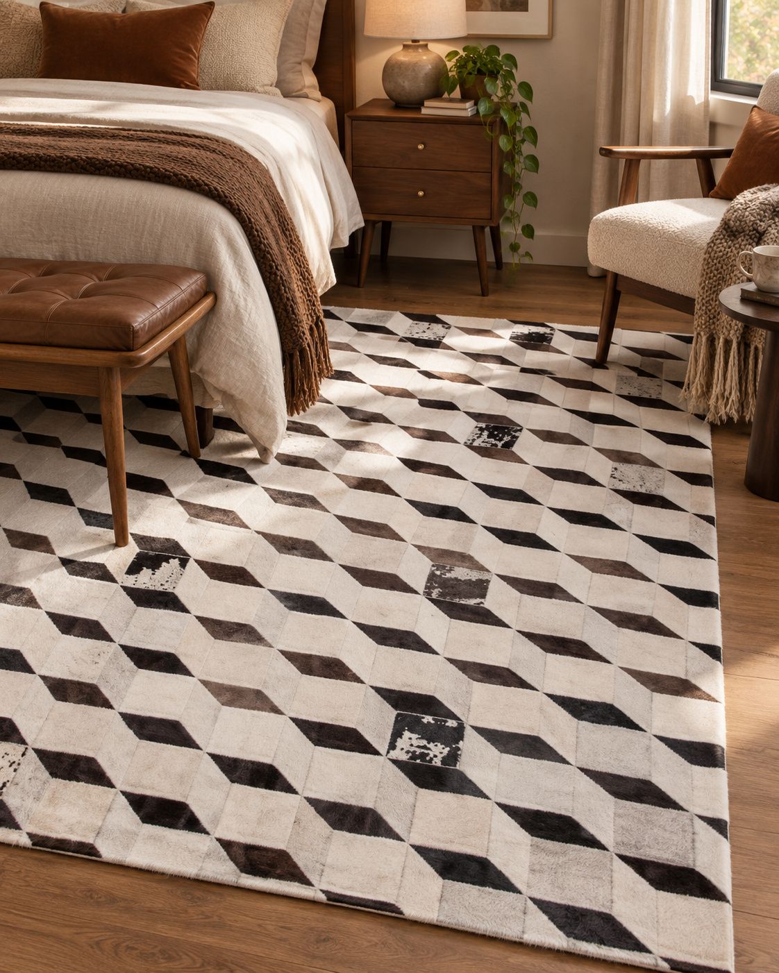 Tapis Flokati Blanc 160x230 Cm - 100% Laine Vierge - Tissé à La Main - Poids 2.4 Kg/m² - Déco Salon Chambre