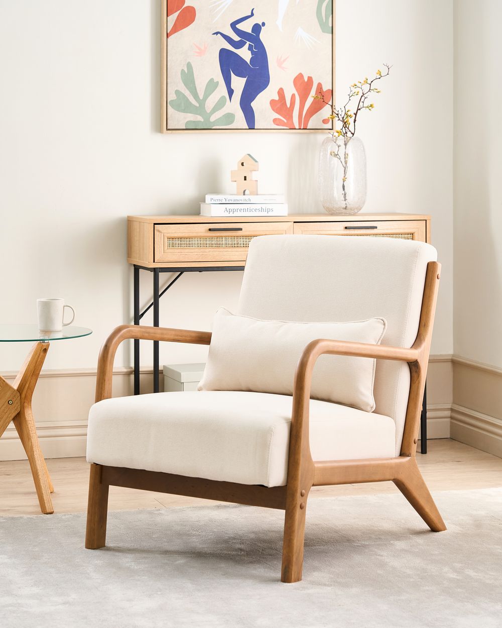 Sillón SKOVDE Tela Beige claro