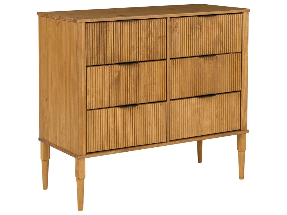 Bedroom Set Pine Wood FLAVIGNAC 160 x 200 cm (EU King Size) Light Brown_1118513