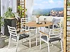 Conjunto de comedor exterior 4 plazas CAVOLI con cojines Metal Gris