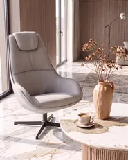 Swivel Armchair HAUGE  Fabric Light Grey_1087924