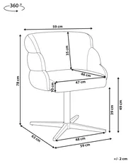 Dining Chair Swivel YOUNGSTOWN Fabric Light Beige_1156547