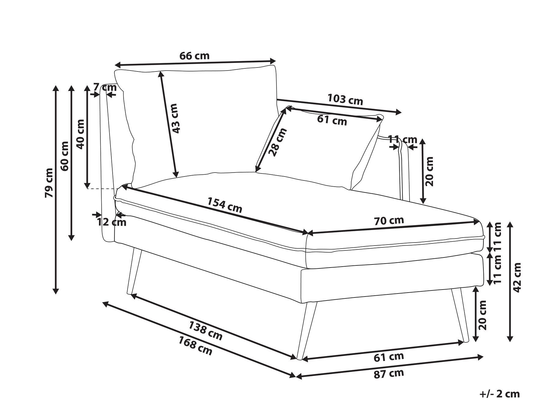 Left Hand Chaise Lounge Beige YERRES_926209