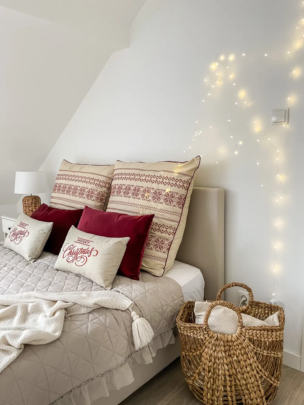Bed Fabric ALBI 160 x 200 cm (EU King Size) Beige_814739