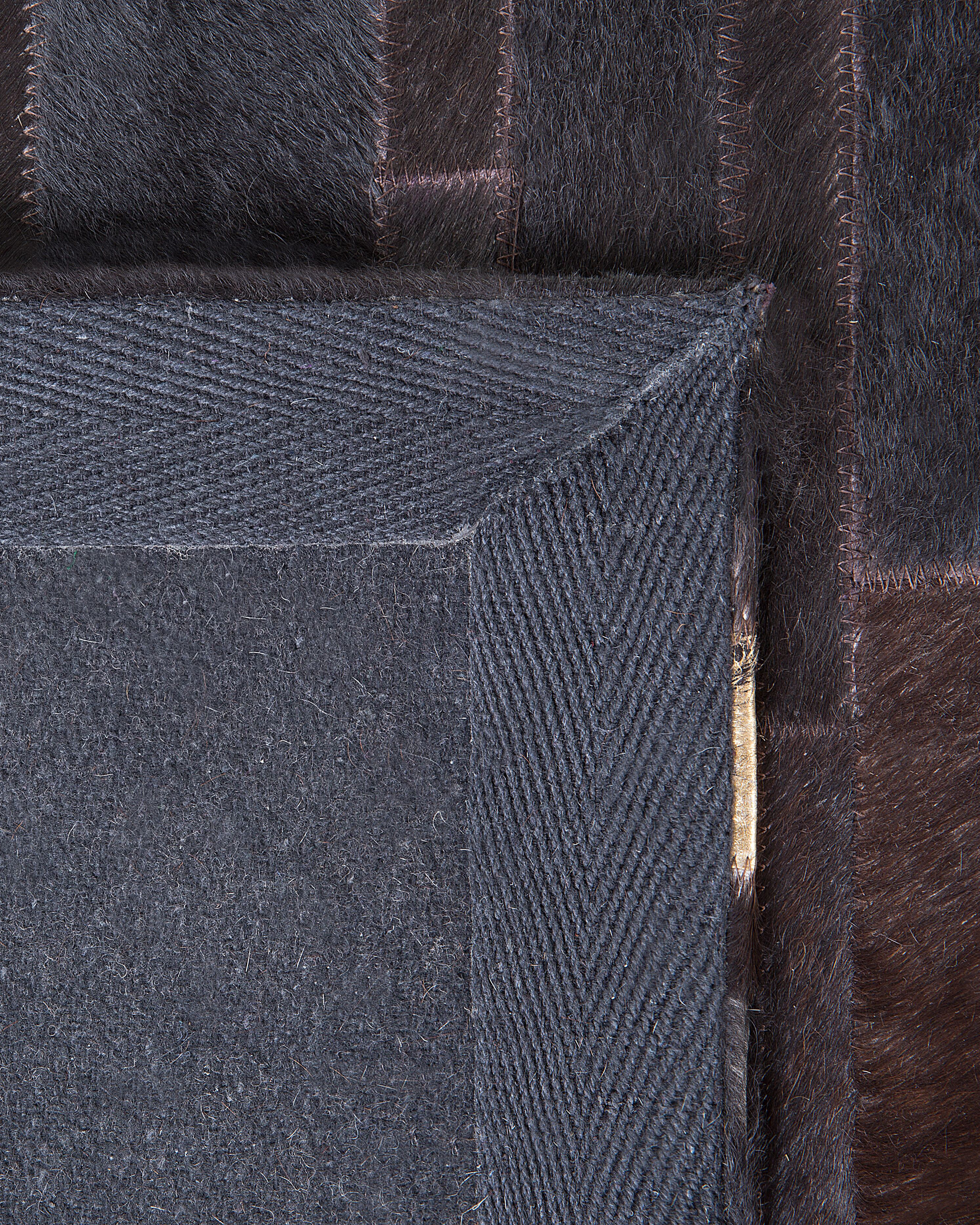 Tappeto patchwork vera pelle 80 x 150 cm nero e oro ARTVIN_495387