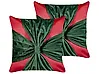Set of 2 Decorative Cushions MARSHMALLOW 45 x 45 cm Velvet Red Christmas Motif