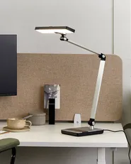Lampada da scrivania a LED LACERTA con Caricatore wireless Metallo Argento_855156