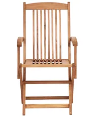 Set of 2 Garden Chairs with Cushions MAUI PREMIUM Acacia Wood Red_990927