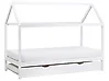Kids Trundle Bed Pine Wood CRILLON 90 x 200 cm (EU Single) White