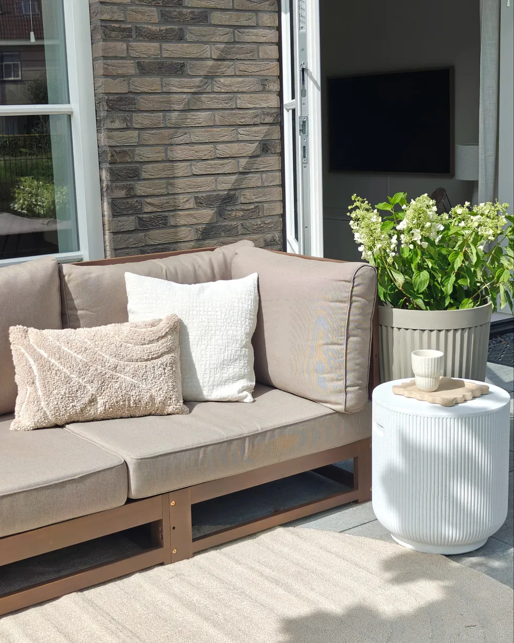 Garden Sofa 3 Seater TRANI Modular Certified Acacia Wood Dark Brown_1017587