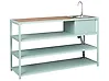 Outdoor Kitchen Island with Sink AVETRANA Light Green Metal