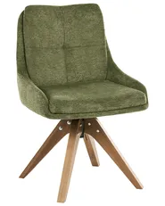 Set of 2 Dining Chairs Swivel DORRIS Fabric Green_1125591