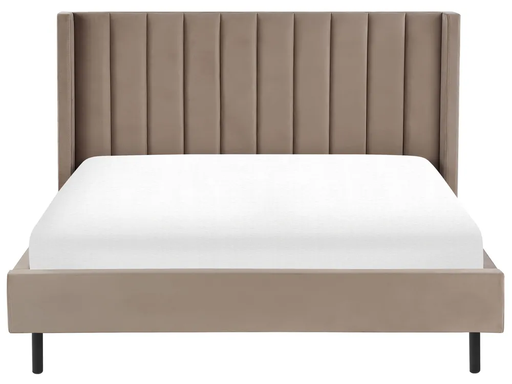 Bed Velvet VILLETTE 180 x 200 cm (EU Super King) Taupe_832654