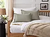 Set of 2 Decorative Cushions SASSAFRAS 30 x 45 cm Linen Light Grey Solid