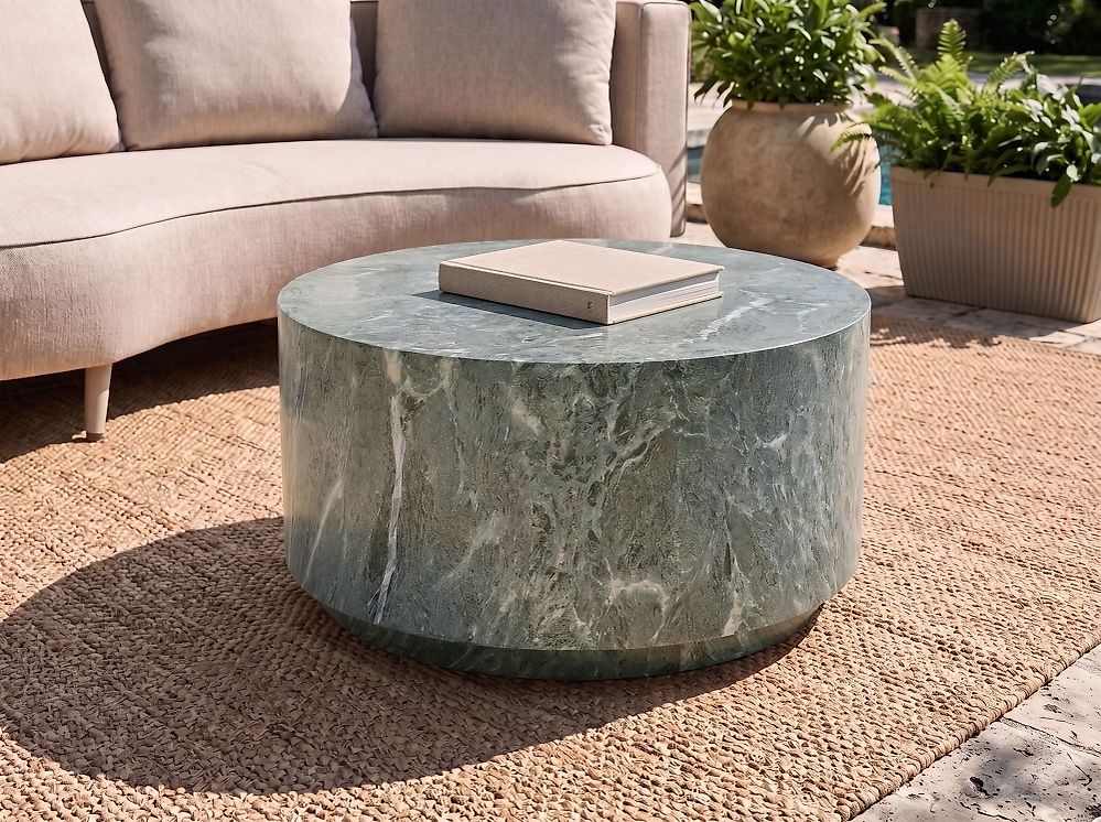 Coffee Table ASIERIO 70 cm 70 cm Marble Effect Green Marble
