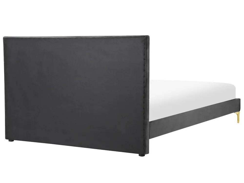 Cama Veludo LIMOUX 140 x 200 cm Preto_867215