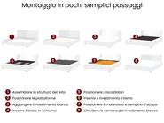 Letto ad acqua Tessuto LA ROCHELLE 160 x 200 cm Grigio chiaro_1021107
