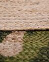Okrúhly jutový koberec so vzorom ⌀ 140 cm béžová/zelená INCIK_757815