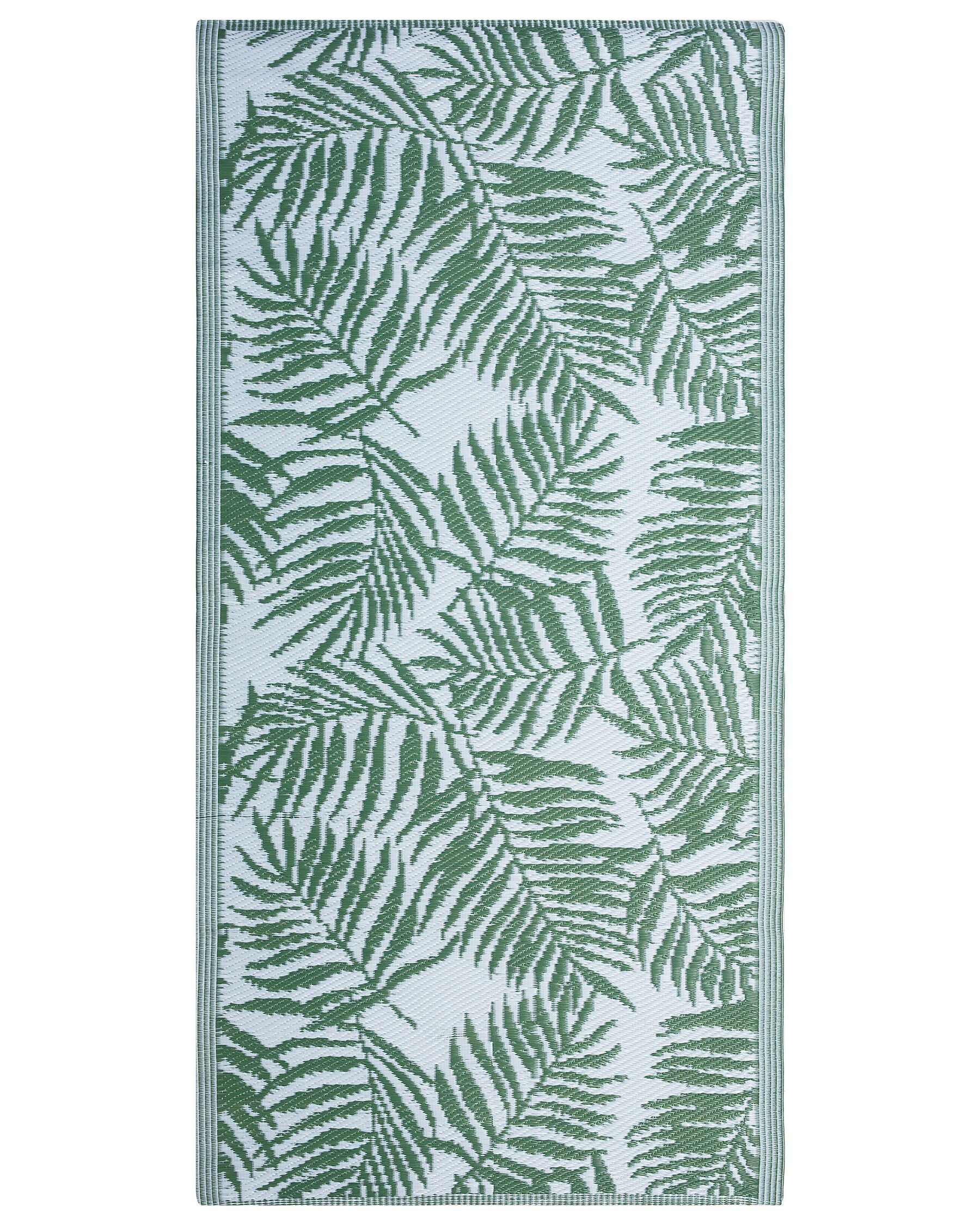 Tappeto da esterno verde scuro e bianco 90 x 150 cm KOTA_716056