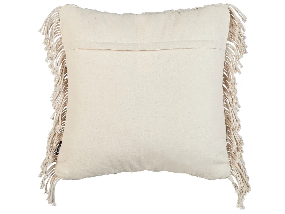 Set di 2 cuscini KIRIKKALE 45 x 45 cm Cotone Beige chiaro Trama geometrica_905443