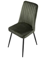 Set of 4 Dining Chairs KIRBY Velvet Dark Green_1024773