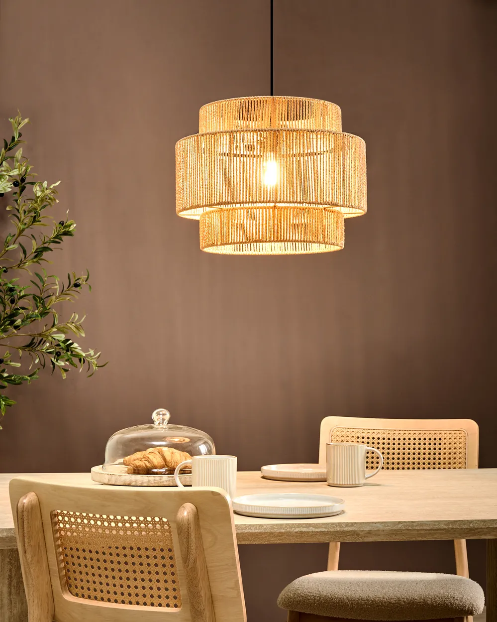 Lampa wisząca WOKIRO Papierowa plecionka Naturalny