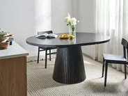 Extending Dining Table MOORE Black Ash Wood 120/160 cm 120 cm_1059588