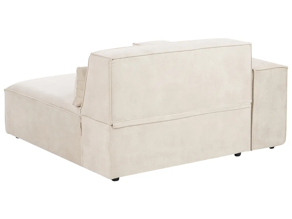 Modular Sofa 3 Seater HELLNAR with Ottoman Velvet Light Beige_911014