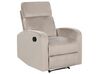 Velvet Manual Recliner Living Room Set Beige VERDAL_921775