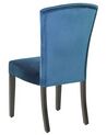 Sada 2 sametových jídelních židlí modré PISECO_781801