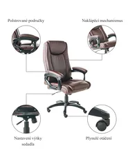 Kancelářské křeslo GRACEFUL Umělá kůže Tmavě hnědá_995315