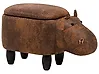 Storage Animal Stool HIPPO Hippo Faux Leather Brown