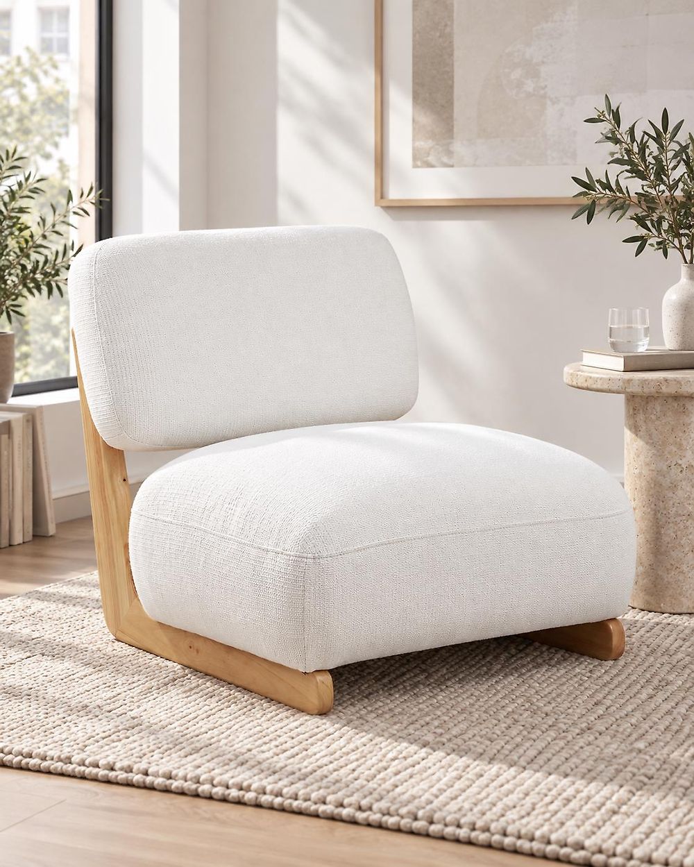 Armchair KOKKOLA Fabric White