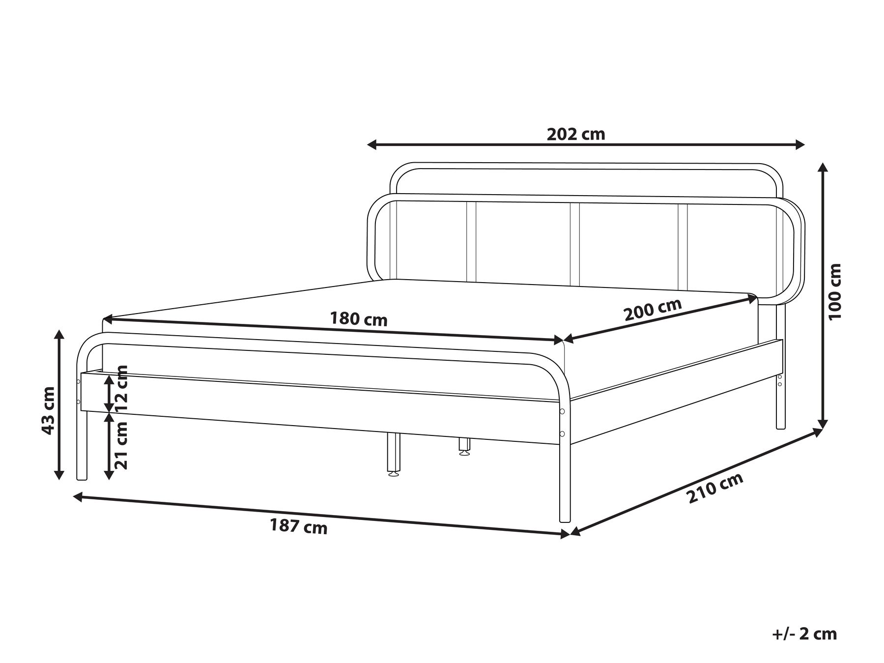 Bed Rattan BOUSSICOURT 180 x 200 cm (EU Super King) Light Brown_1011668