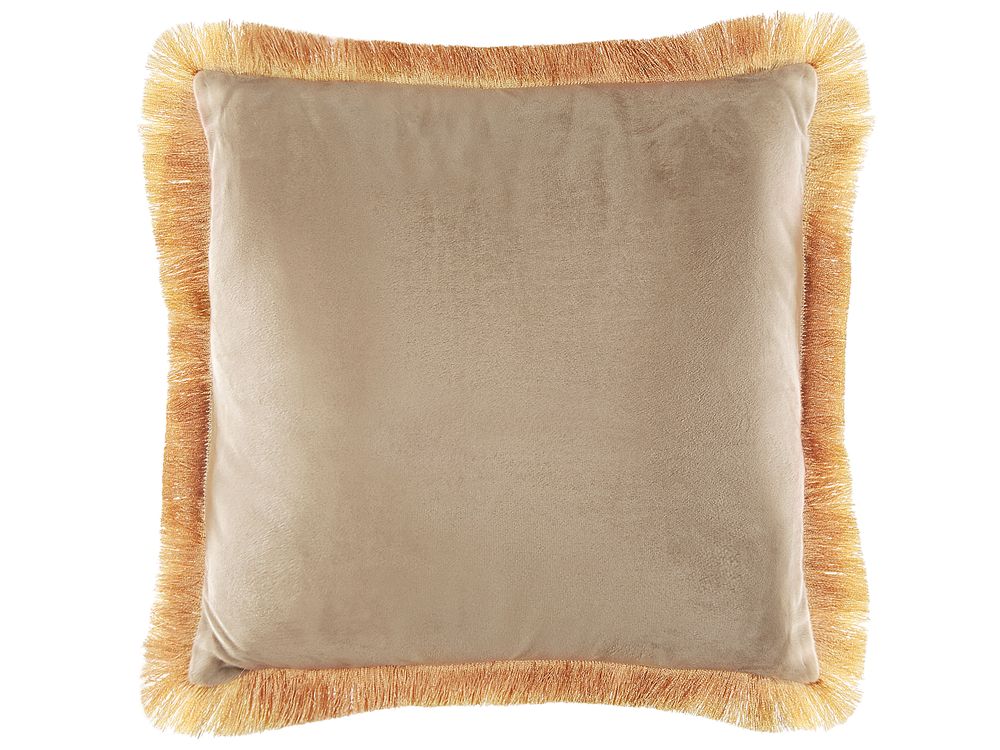 beige velvet cushions