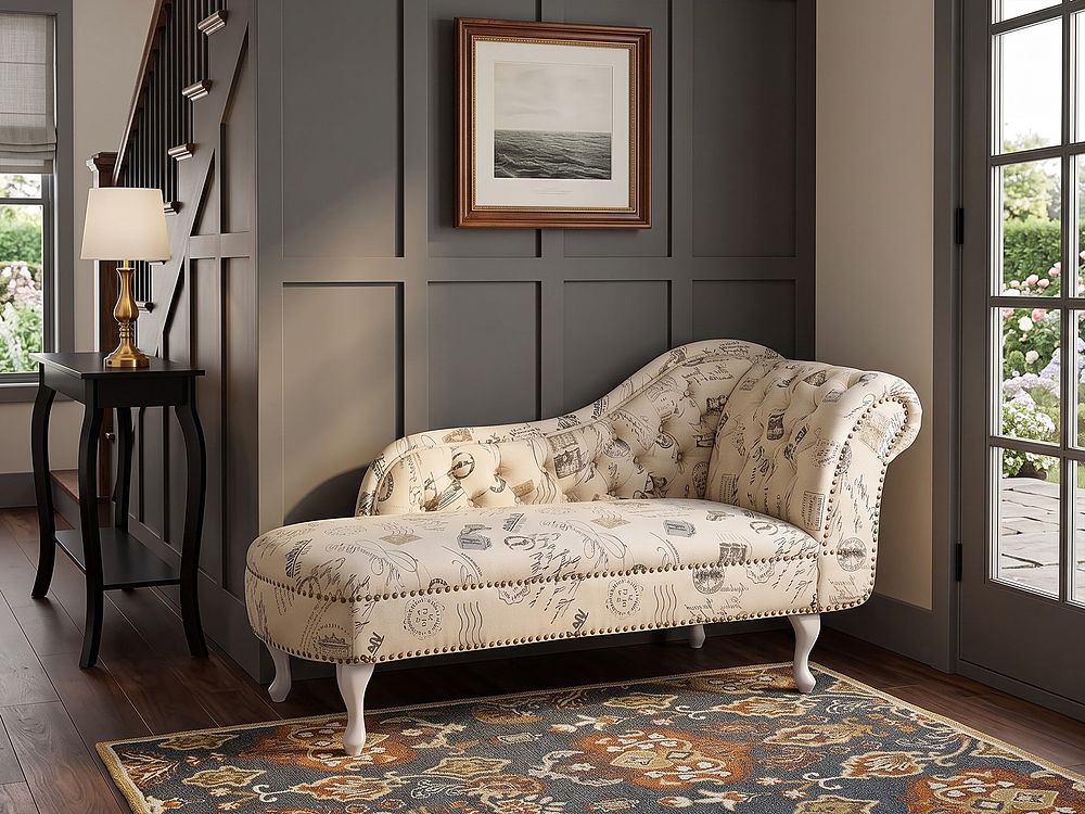 Chaise longue côté droit NIMES Tissu Beige