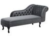 Chaiselongue Samtstoff grau rechtsseitig NIMES_712486