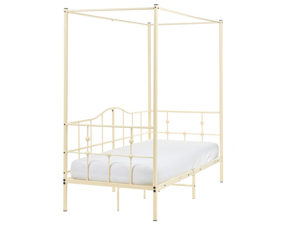 Lit à baldaquin Métal ARTONNE 90 x 200 cm Beige