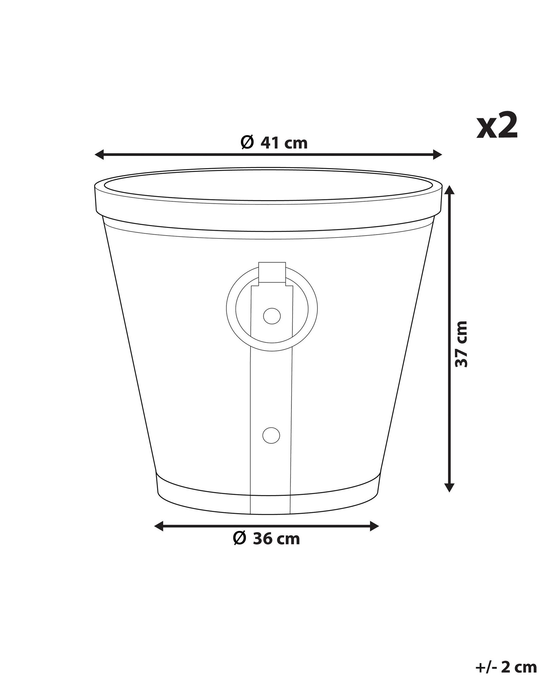 Set of 2 Plant Pots ⌀ 41 cm Brown VARI_844445 Set of 2 Plant Pots ⌀ 41 cm Brown VARI_844445