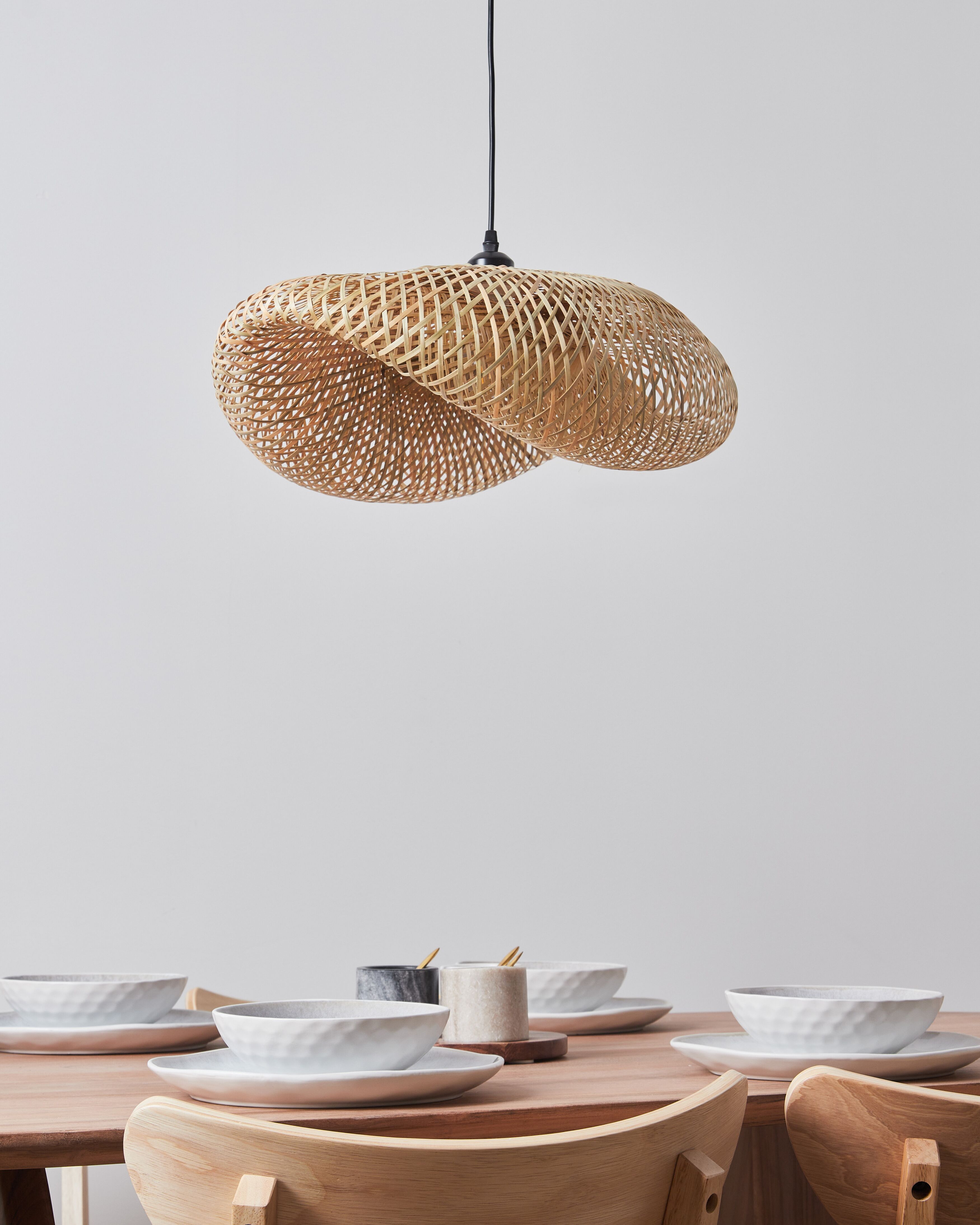 Pendant Lamp BALHA Bamboo Wood Natural | Beliani.co.uk