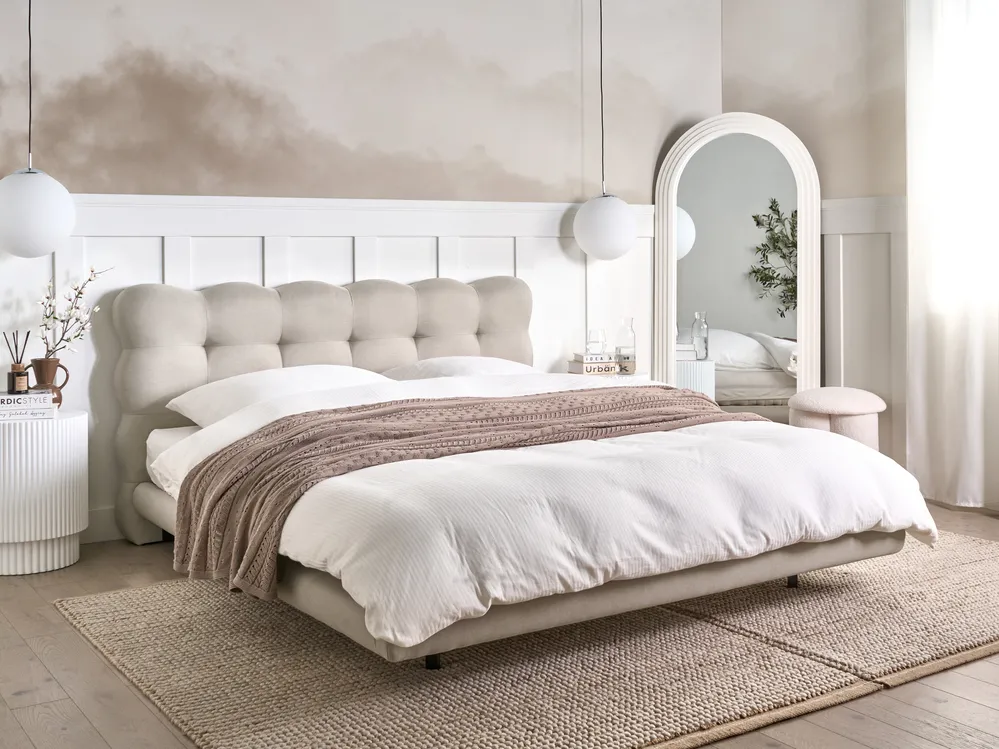 Bed Fabric SOULISSE 160 x 200 cm (EU King Size) Beige_999086
