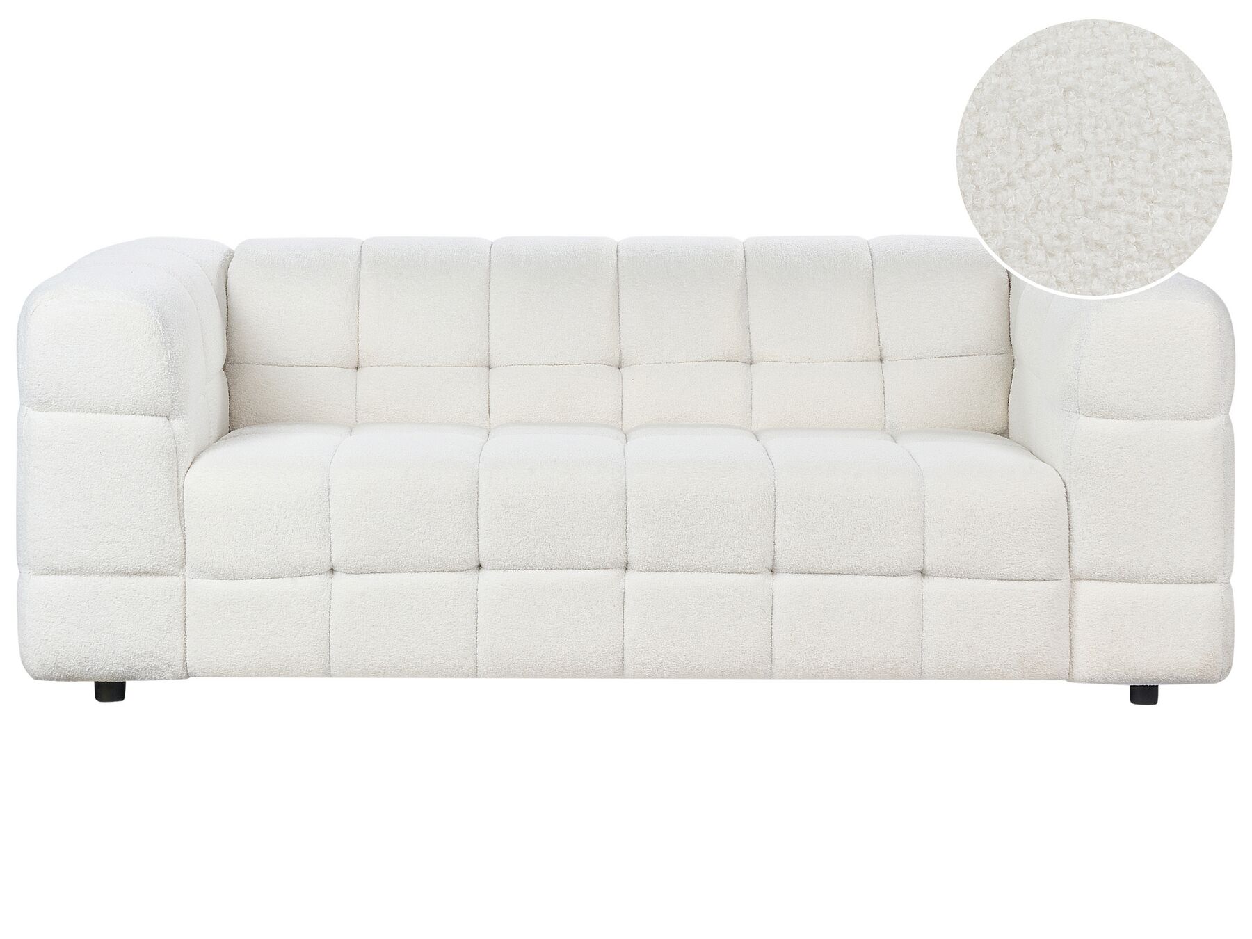 3 Seater Boucle Sofa White MULLOLA_920438