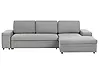 Corner Sofa Bed HRISEY with Storage Faux Linen Grey Left Hand