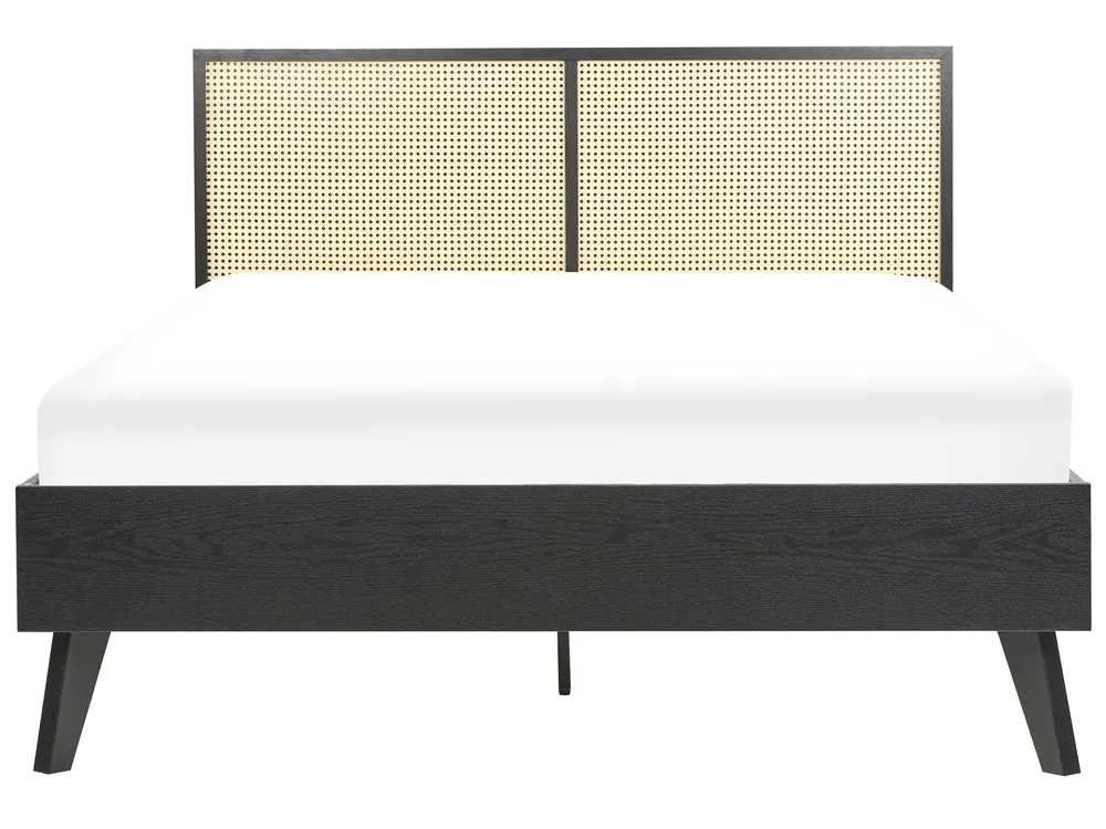 Łóżko Rattan MONPAZIER 140 x 200 cm Czarny_863349
