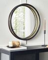 Espelho de parede redondo em rattan preto ⌀ 60 cm DAKSA_894201