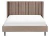 Zamatová posteľ 160 x 200 cm sivobéžová VILLETTE_885599